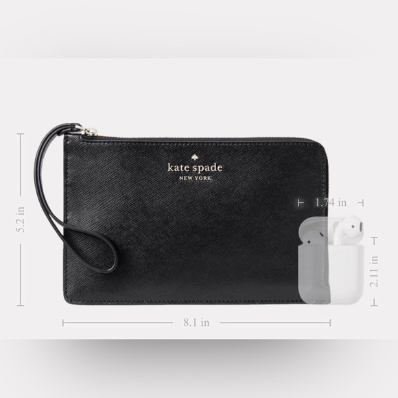 Kate Spade ~ Staci Medium L Zip Wristlet in Lemon Fondant - Picture 8 of 9